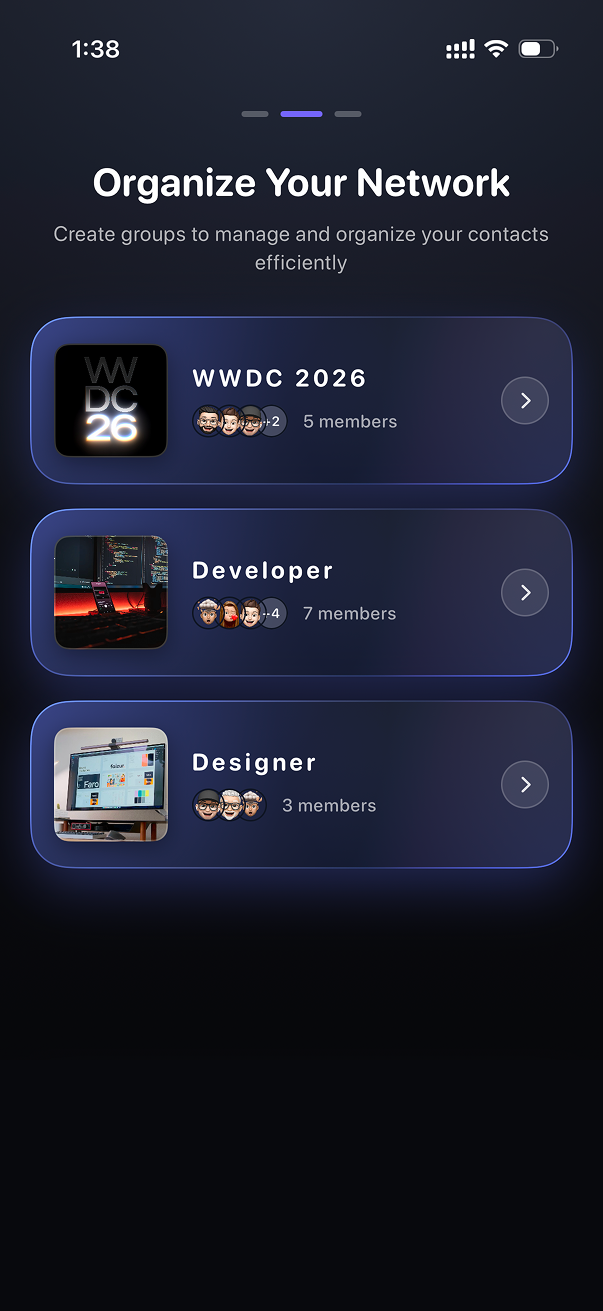 SuperDex Organize Your Network screen